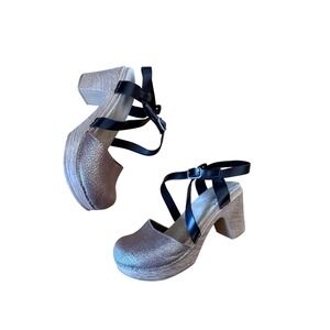 Calou Stockholm clogs gold and black leather Heels